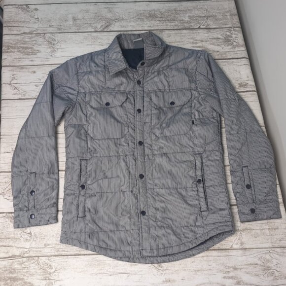 Nike 6.0 White and Blue Pinstripe Button Down Puffer Size Medium - Picture 1 of 6